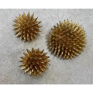 Signed De Nicola Sea Urchin brooch & matching earrings set